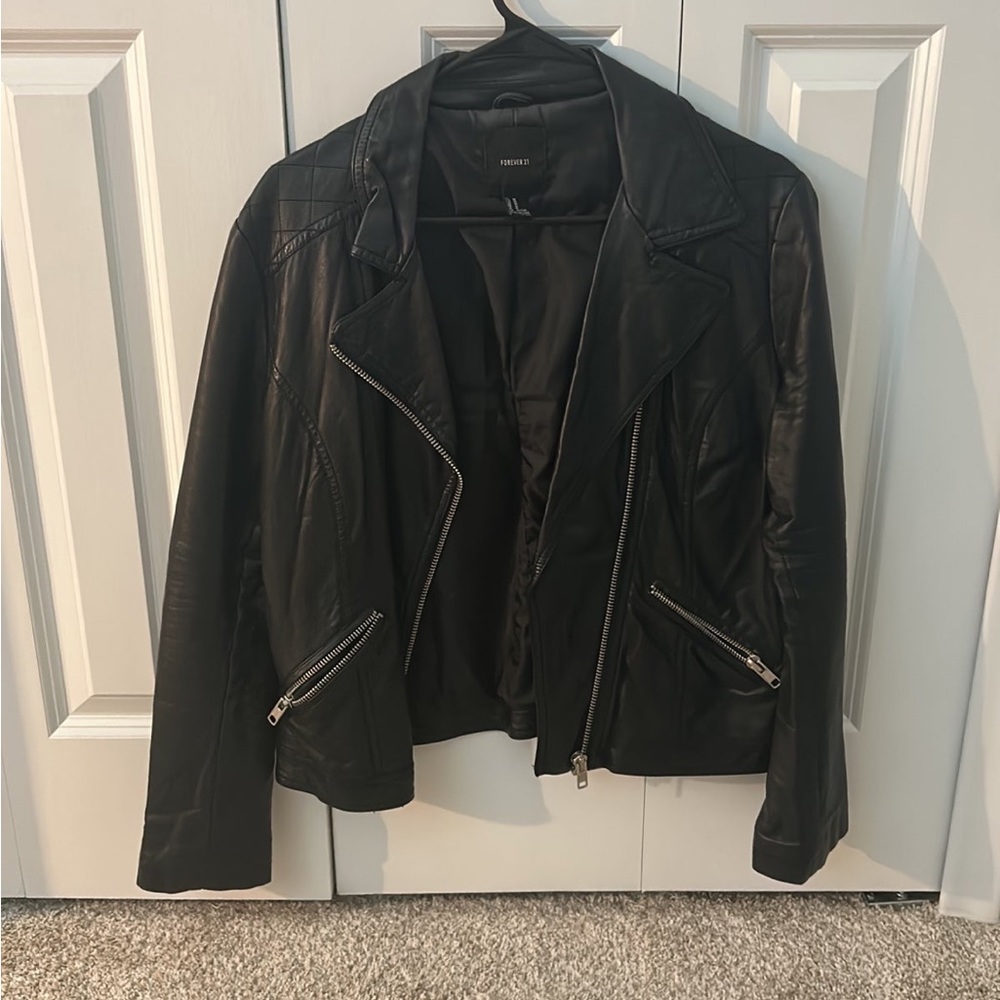 Black leather jacket